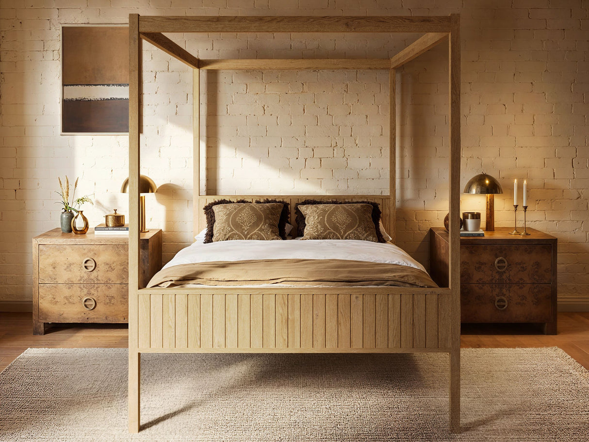 Flair Maddy 4 Poster Bed Frame Solid Pine Natural Kingsize