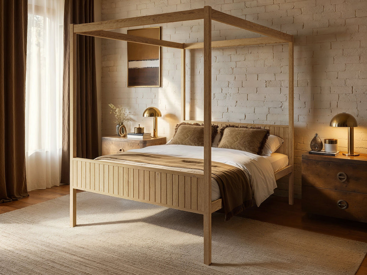 Flair Maddy 4 Poster Bed Frame Solid Pine Natural Kingsize