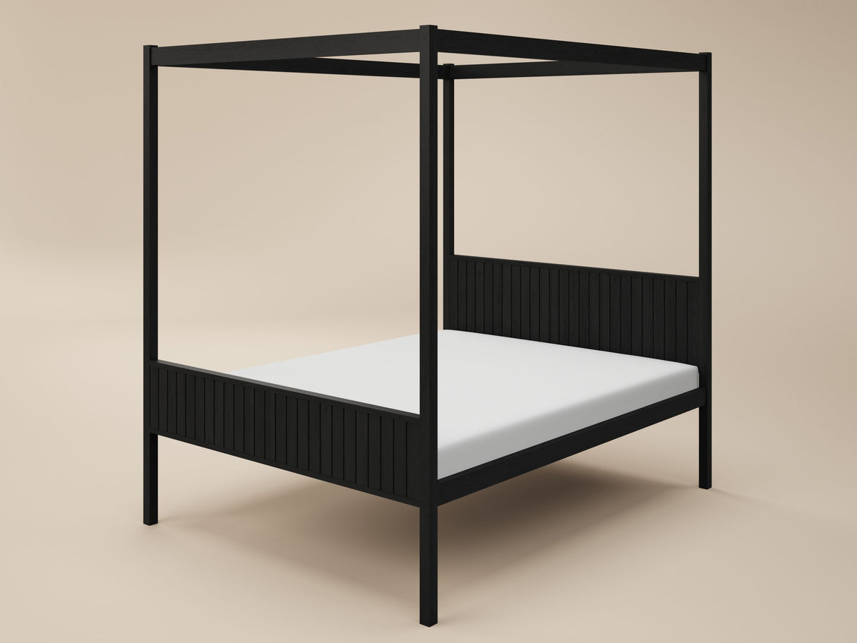 Flair Maddy 4 Poster Bed Frame Solid Pine Black Kingsize