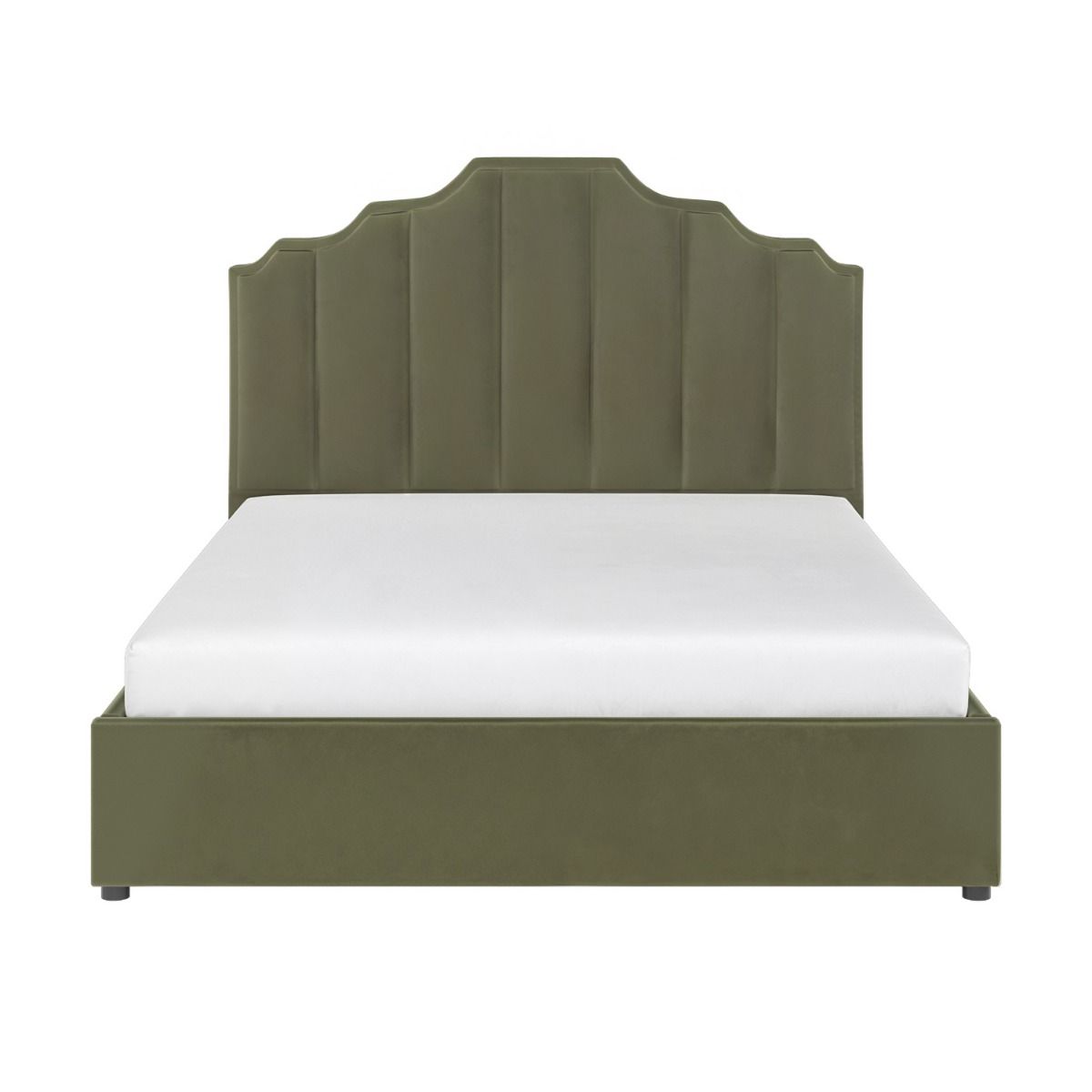 Flair Margot Double Ottoman Bed Green Velvet