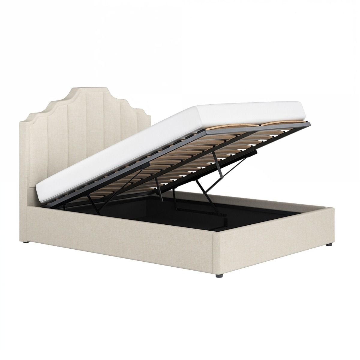 Flair Margot Kingsize Ottoman Bed Beige Linen