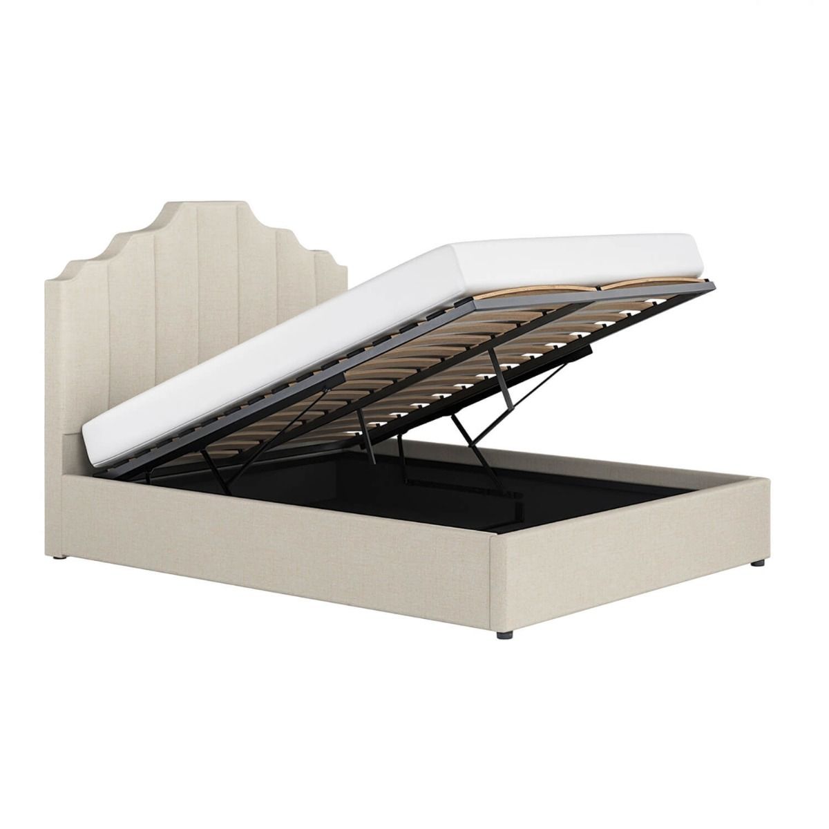 Flair Margot Kingsize Ottoman Bed Beige Linen