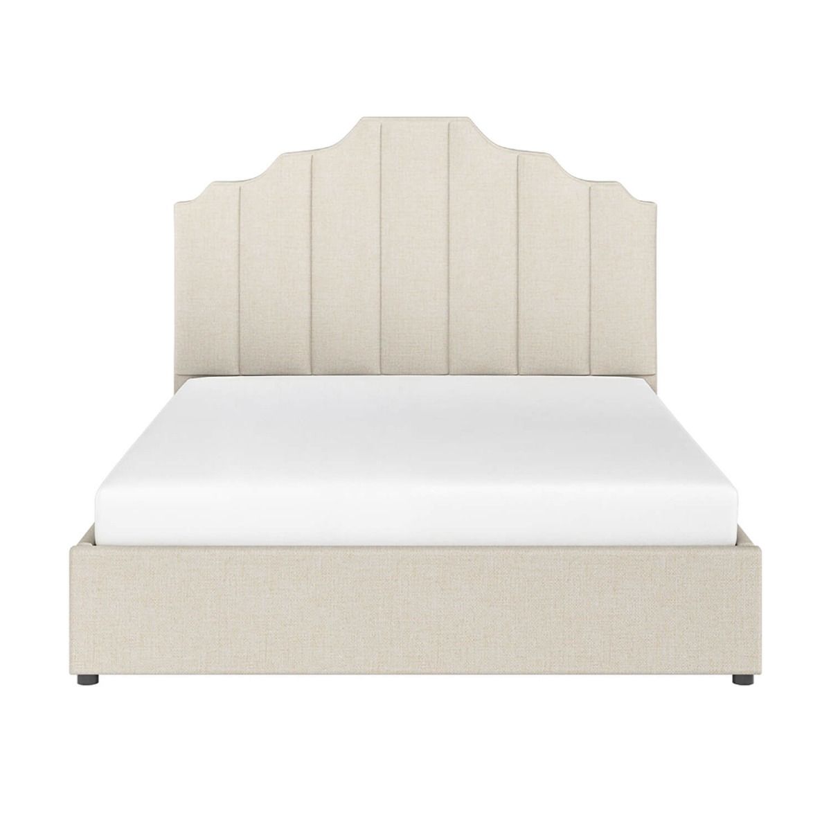 Flair Margot Double Ottoman Bed Beige Linen