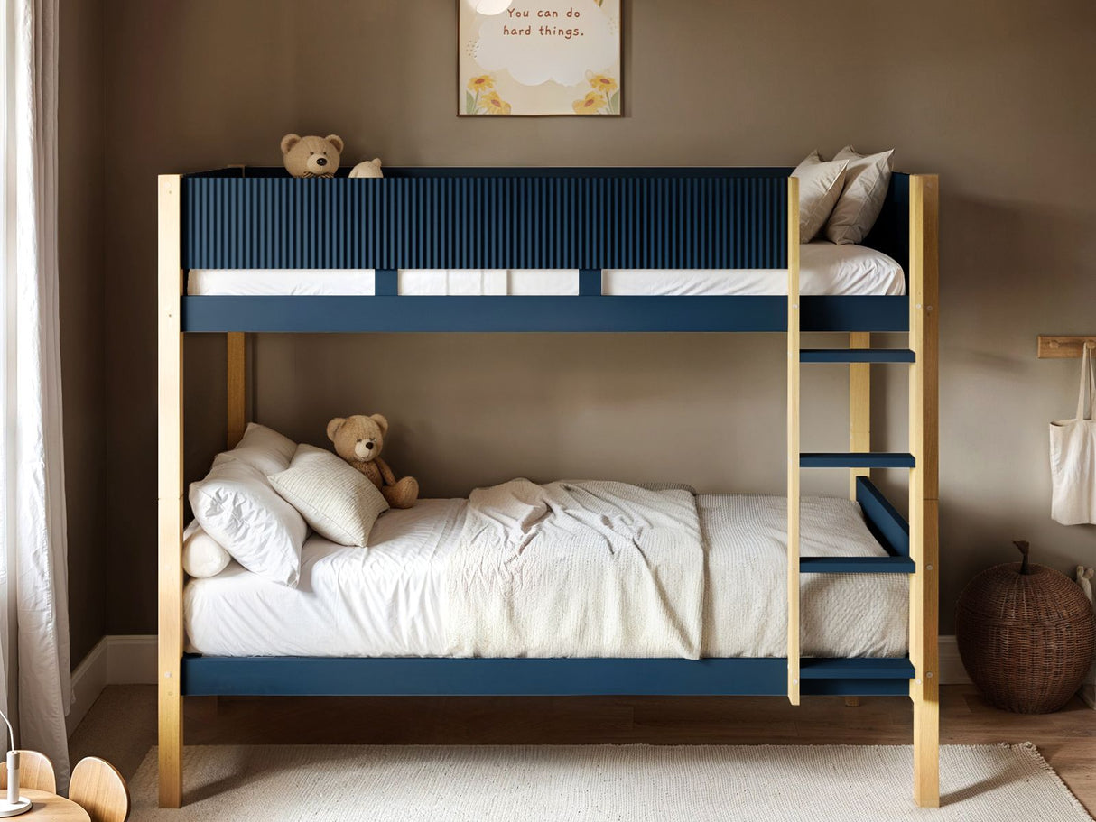 Flair Mateo Detachable Ribbed Bunk Bed Oak & Navy