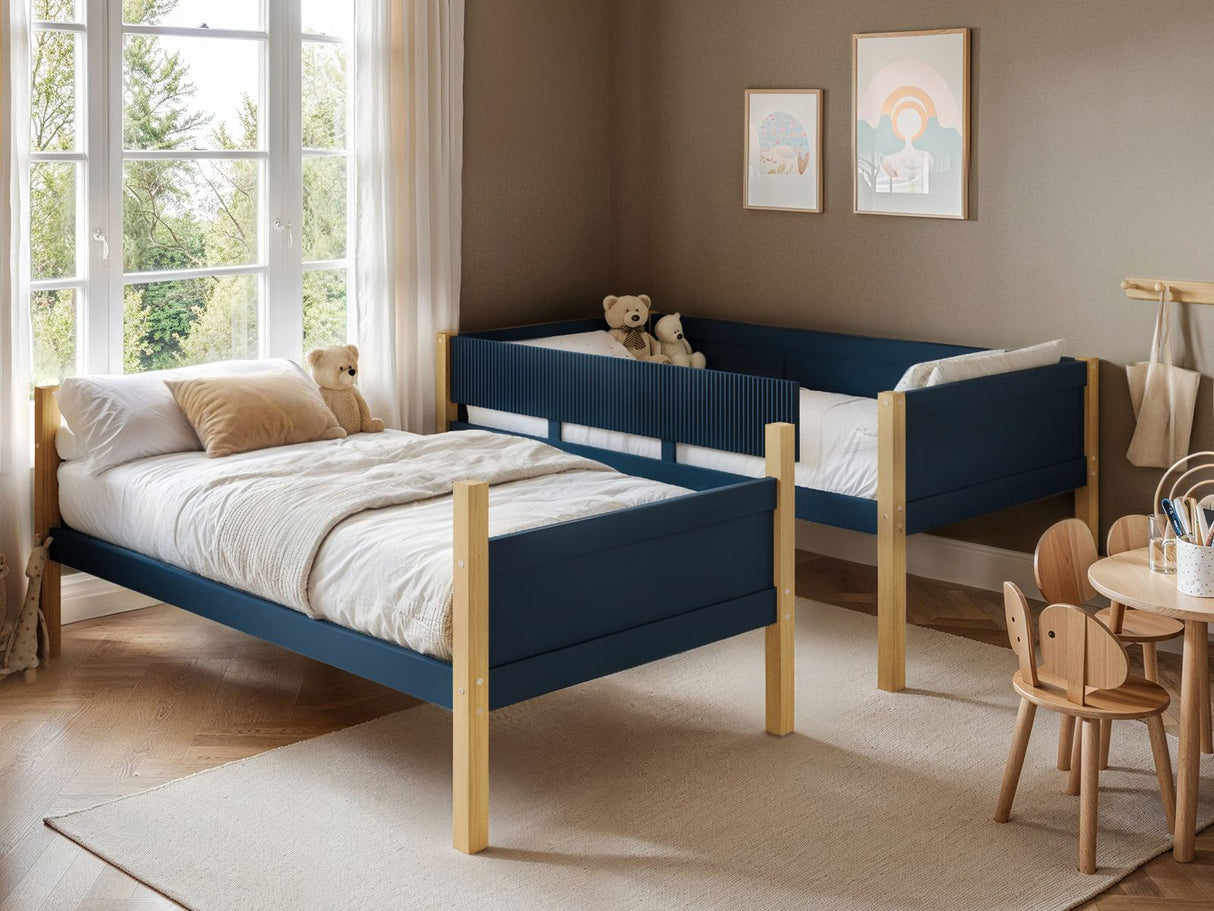 Flair Mateo Detachable Ribbed Bunk Bed Oak & Navy