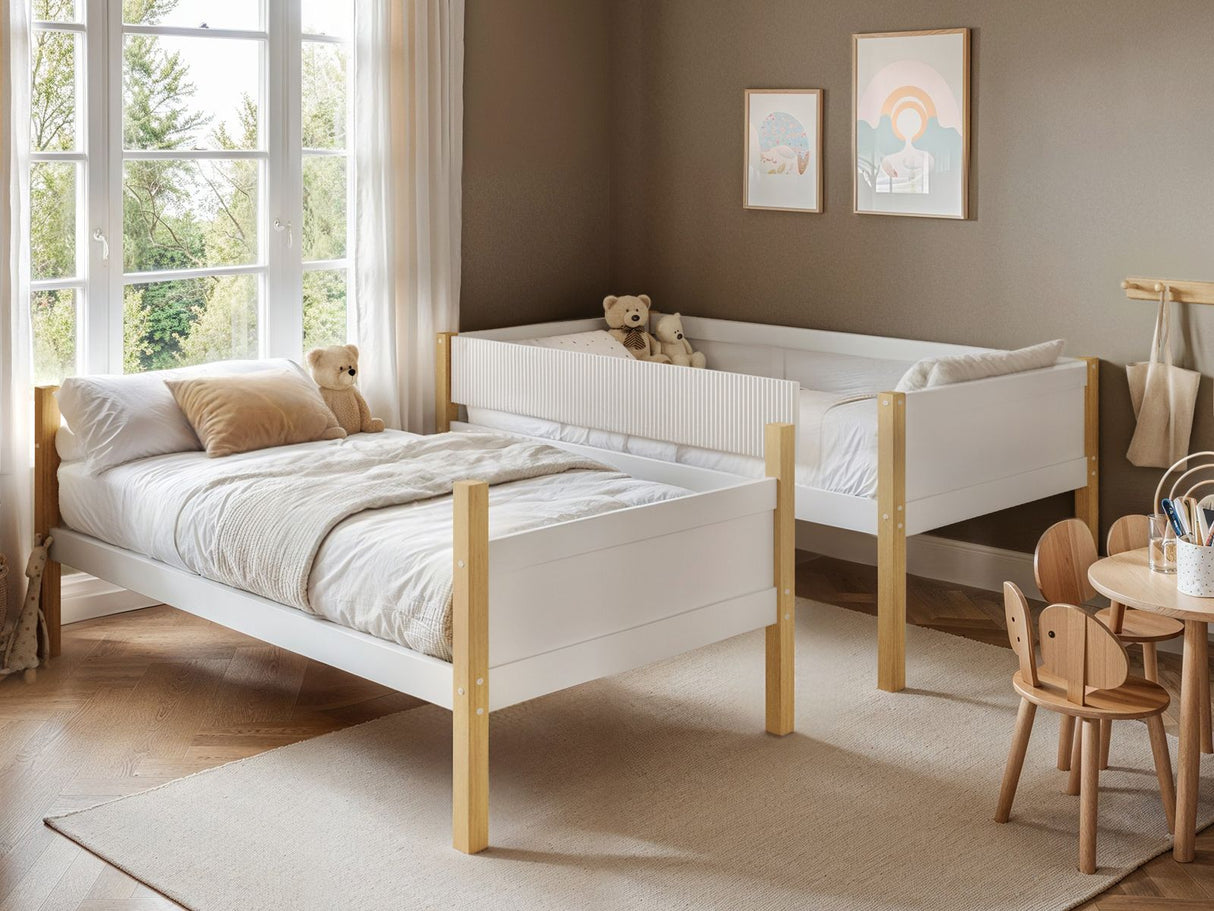 Flair Mateo Detachable Ribbed Bunk Bed Oak & White