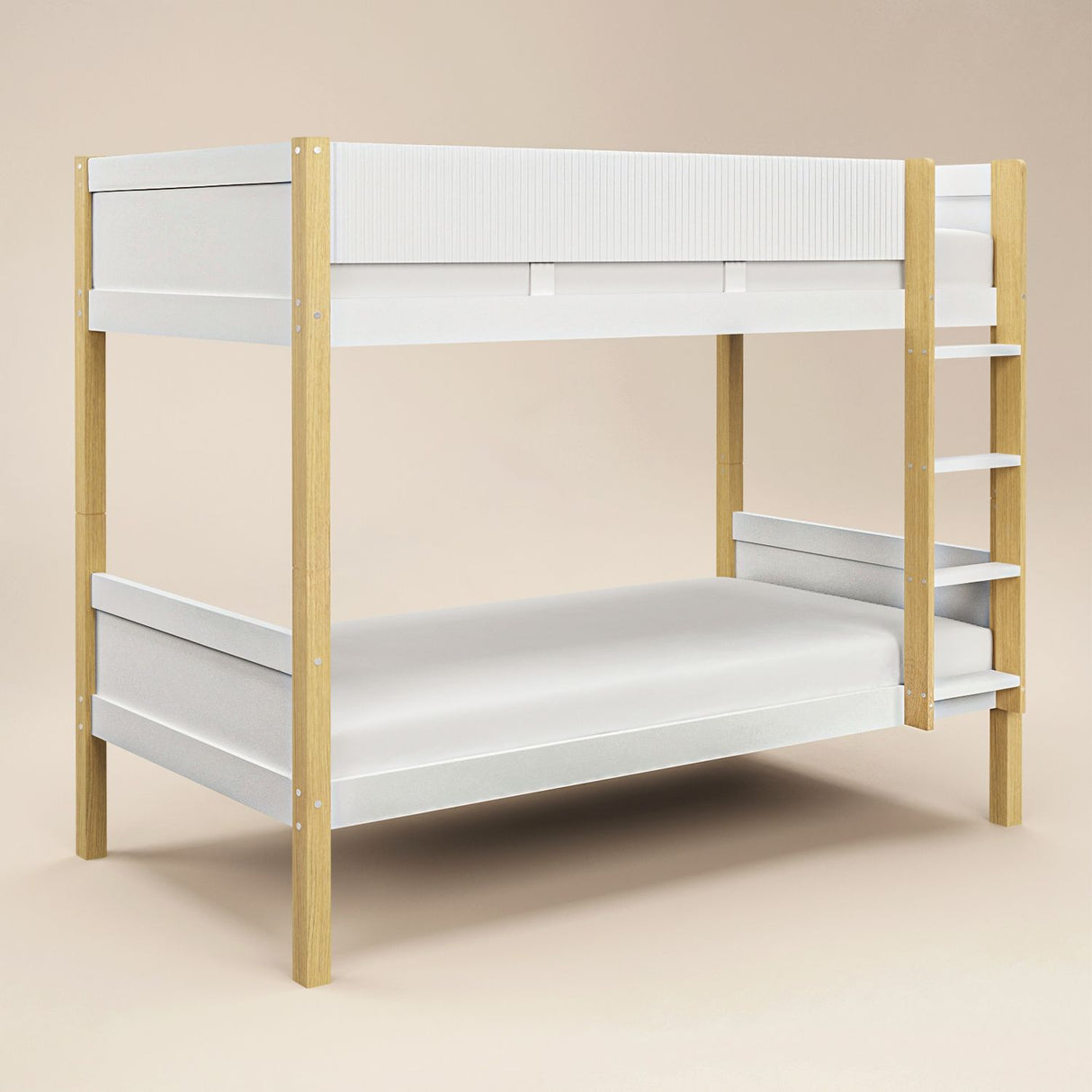Flair Mateo Detachable Ribbed Bunk Bed Oak & White