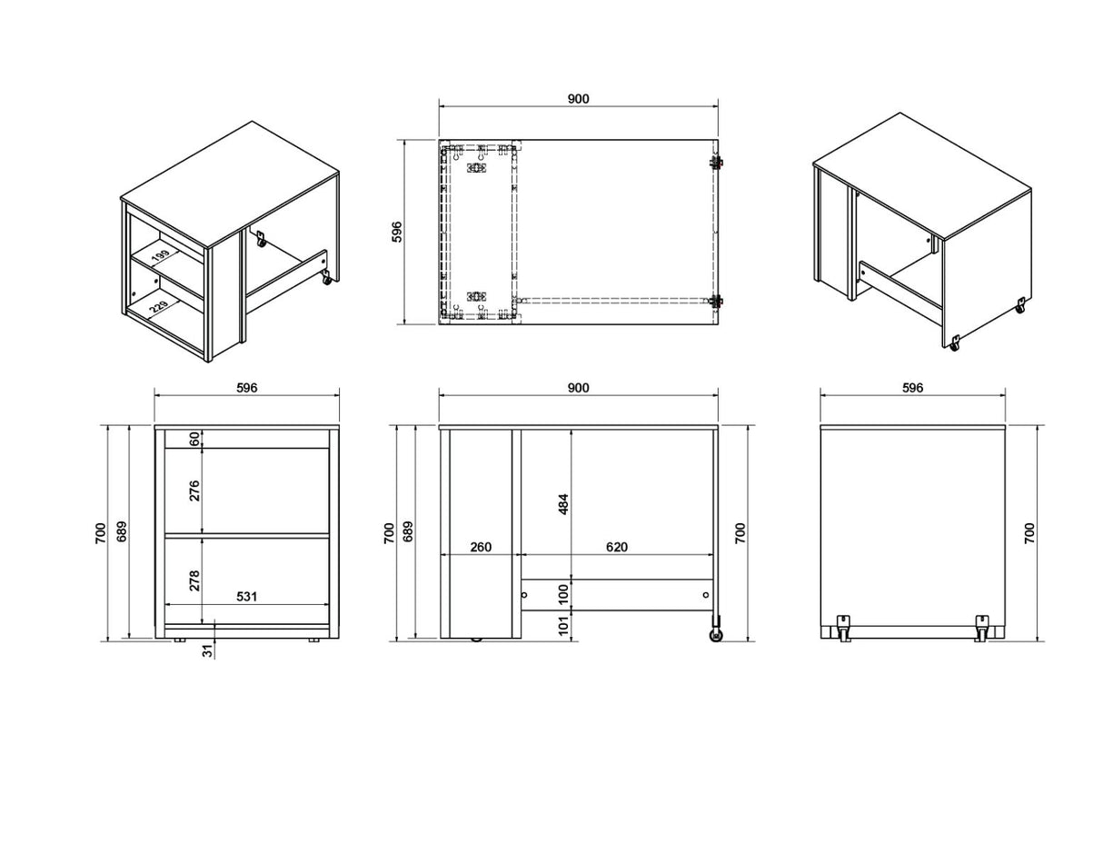 Flair Charlie Pull Out Desk Grey
