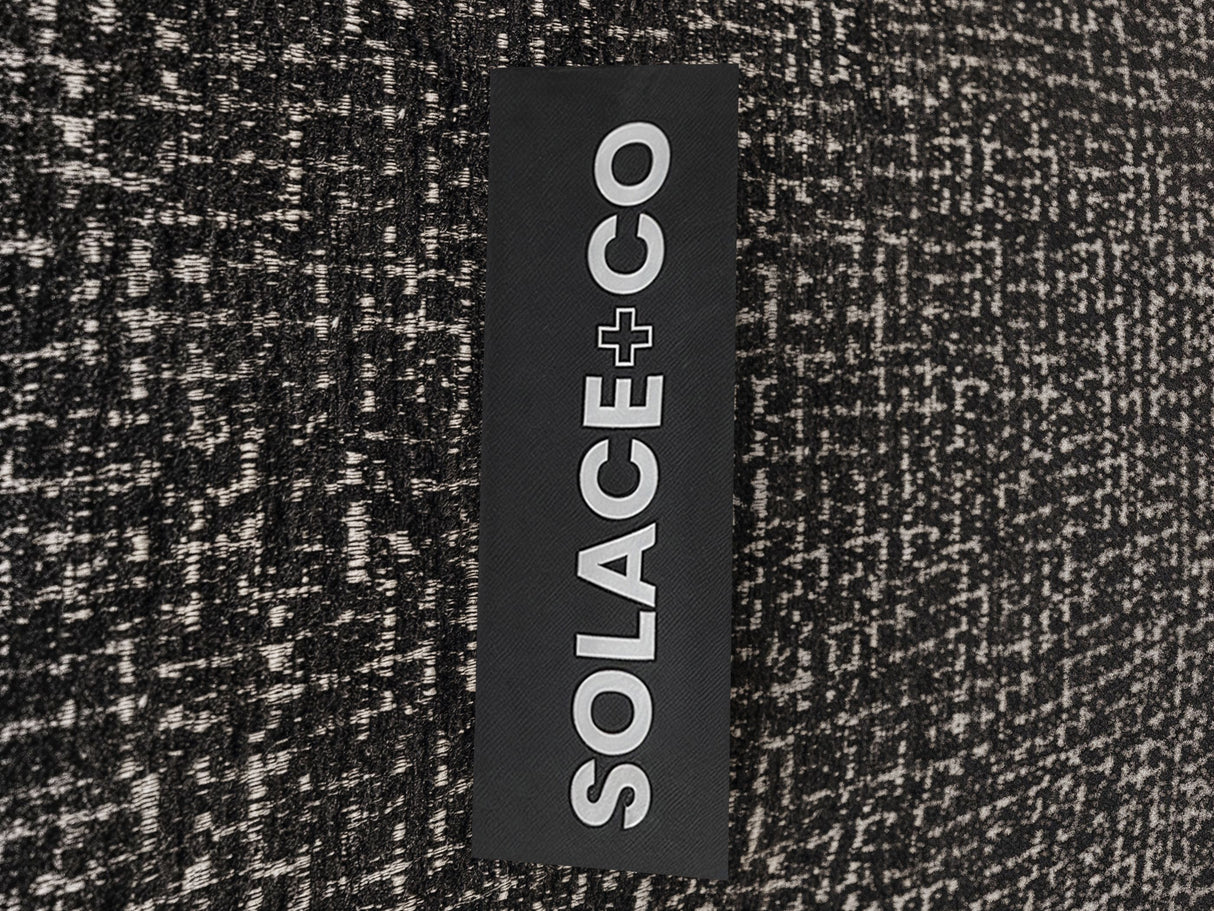 SOLACE+CO Miller Curved Headboard Bed Frame Black Chenille-Kingsize