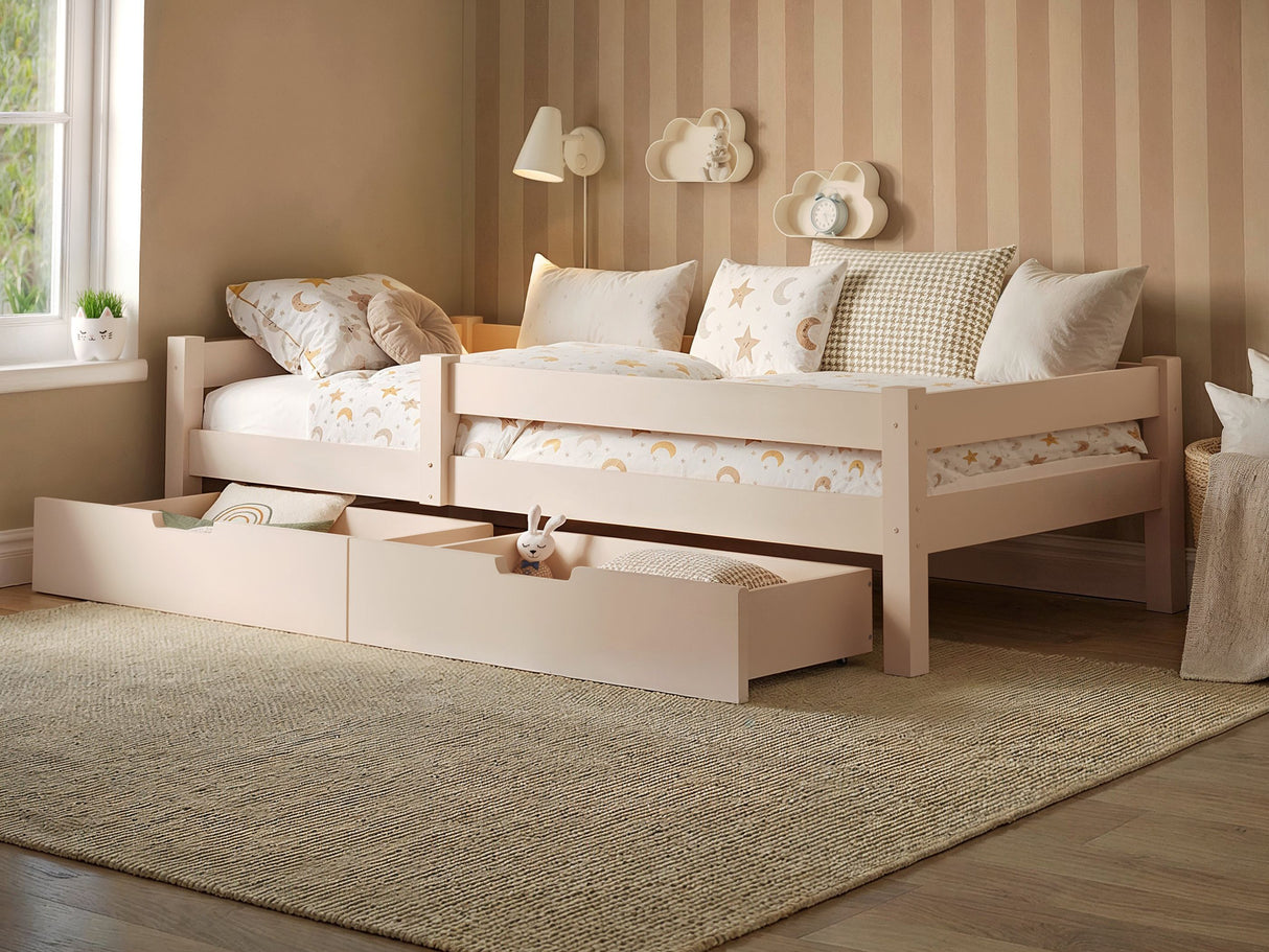Flair Milo Single Bed with Storage Pine Warm Beige