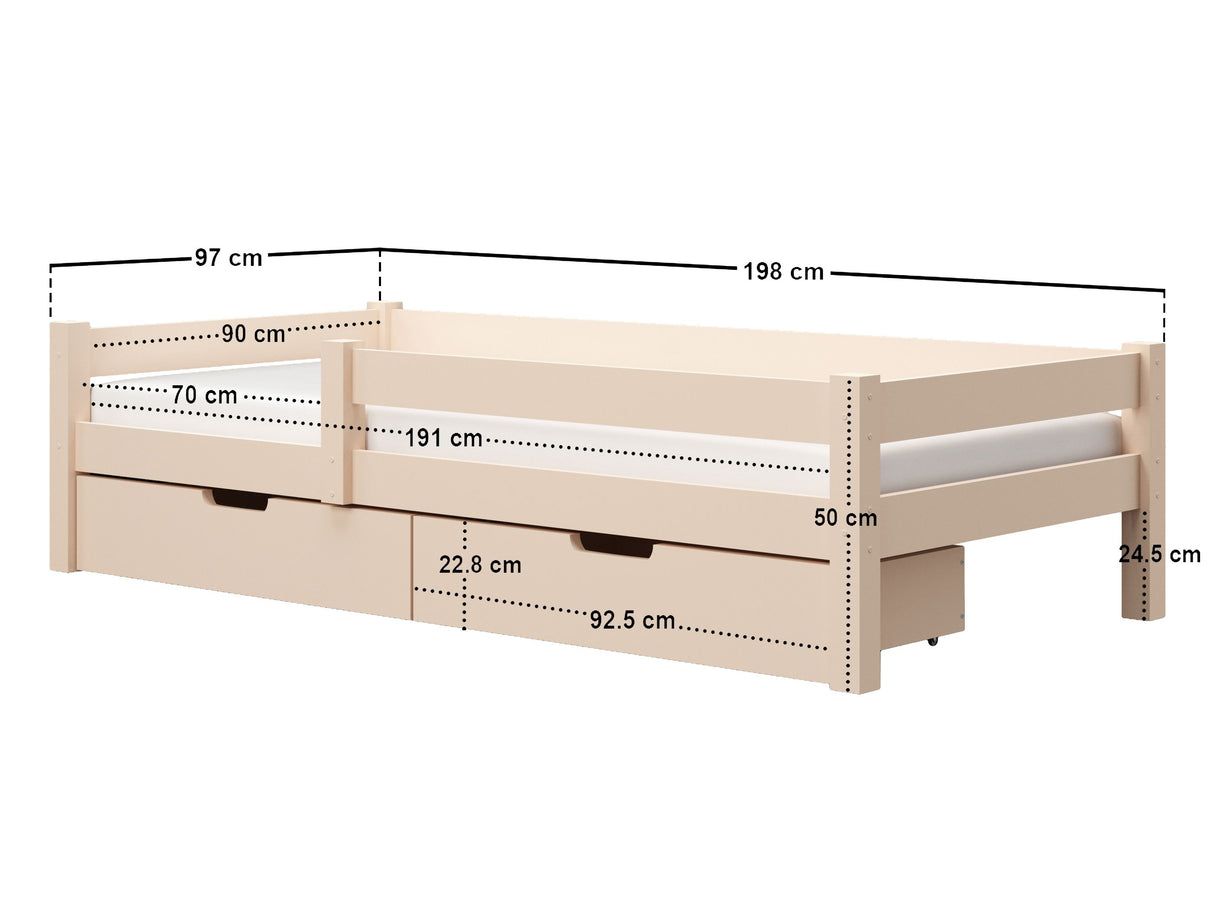 Flair Milo Single Bed with Storage Pine Warm Beige