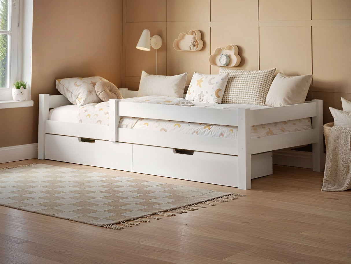 Flair Milo Single Bed with Storage Pine White