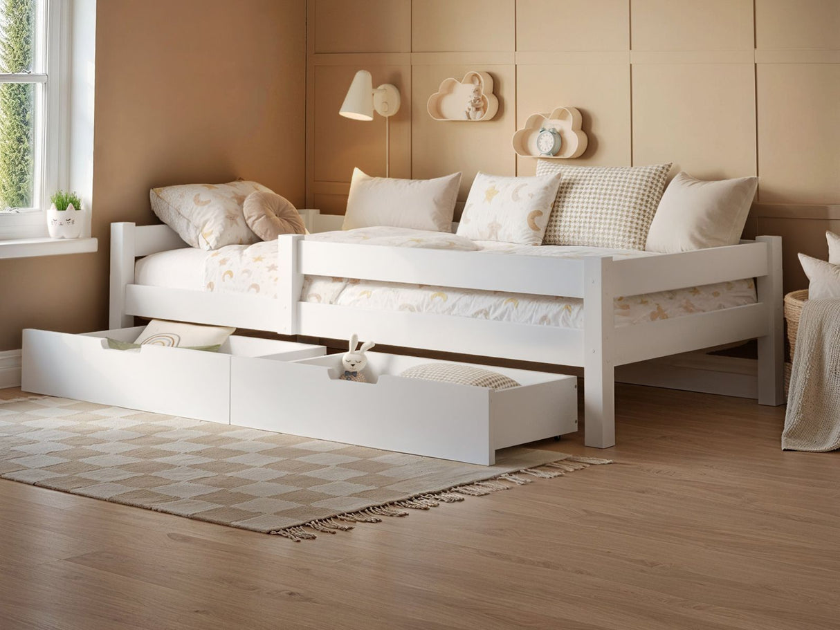 Flair Milo Single Bed with Storage Pine White