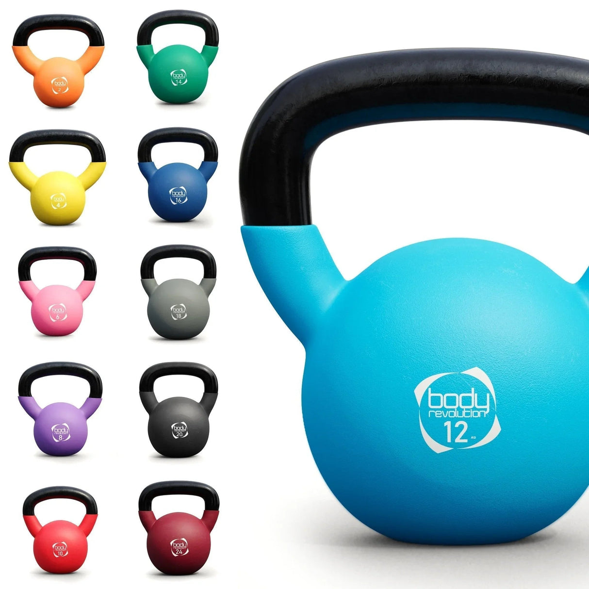 Body Revolution Neoprene Kettlebells 24kg Bundle