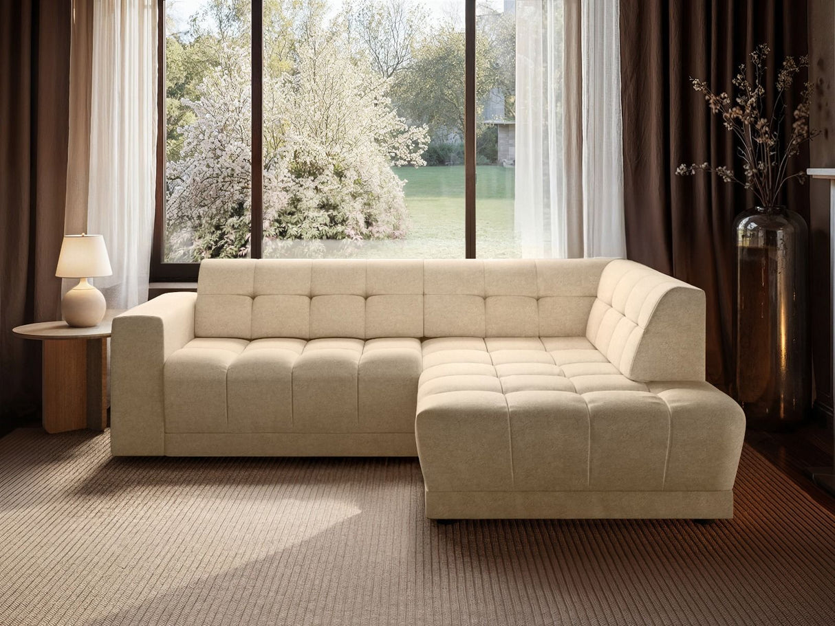SOLACE+CO Asta 3-Seater Right Corner Sofa Cream Fabric