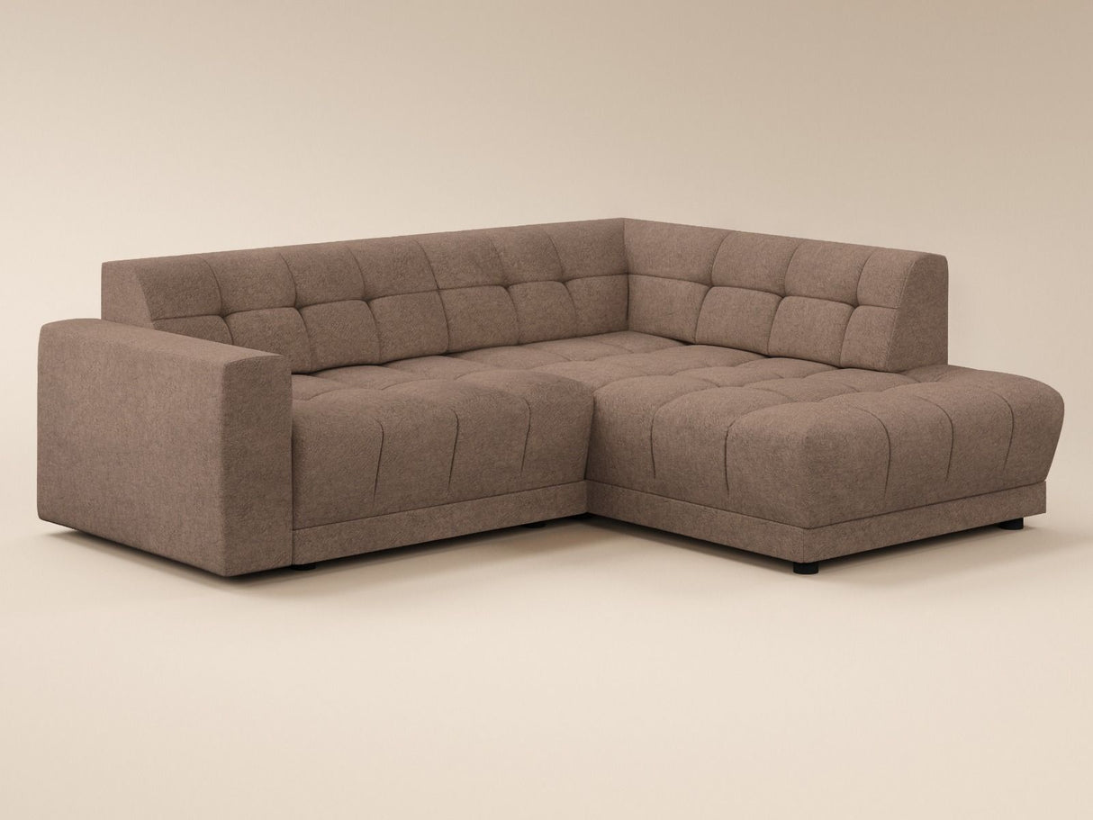 SOLACE+CO Asta 3-Seater Right Corner Sofa Brown Fabric
