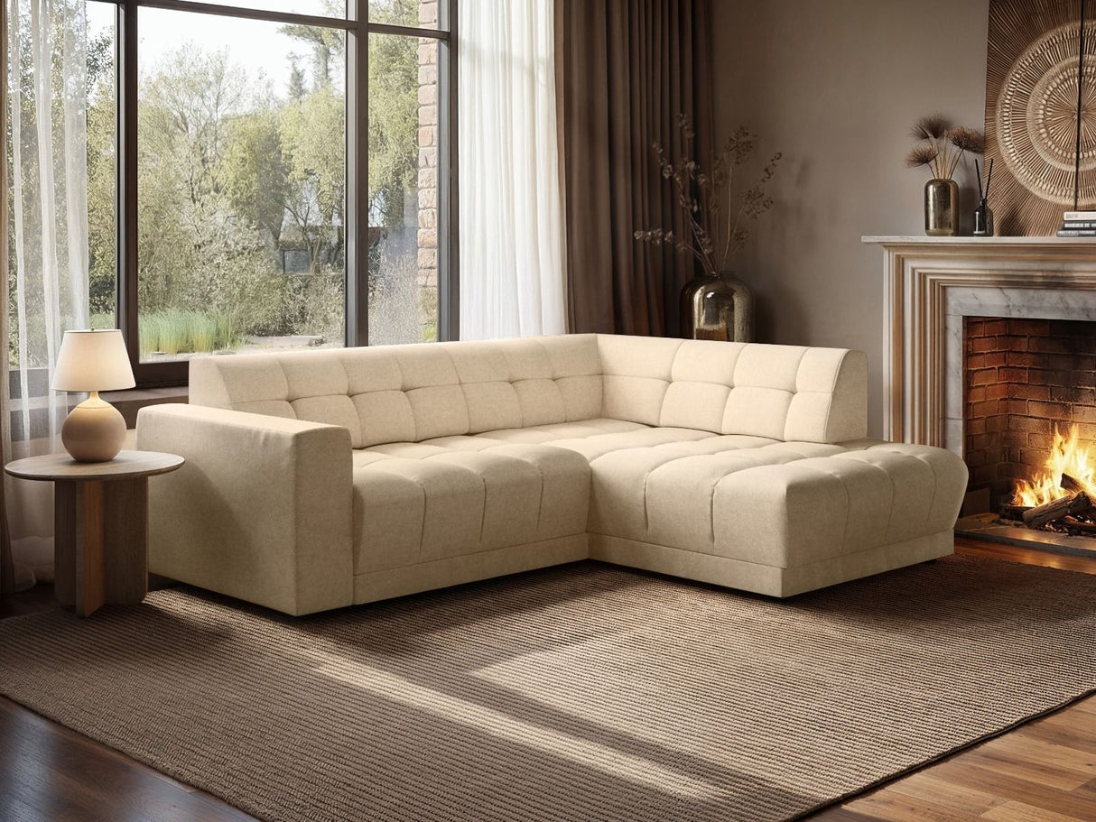 SOLACE+CO Asta 3-Seater Right Corner Sofa Cream Fabric