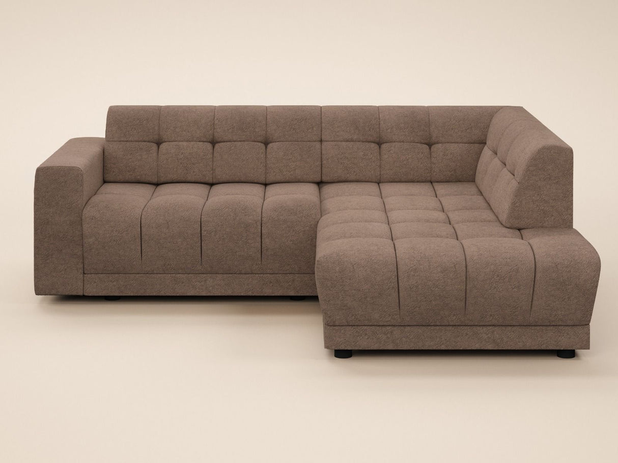 SOLACE+CO Asta 3-Seater Right Corner Sofa Brown Fabric