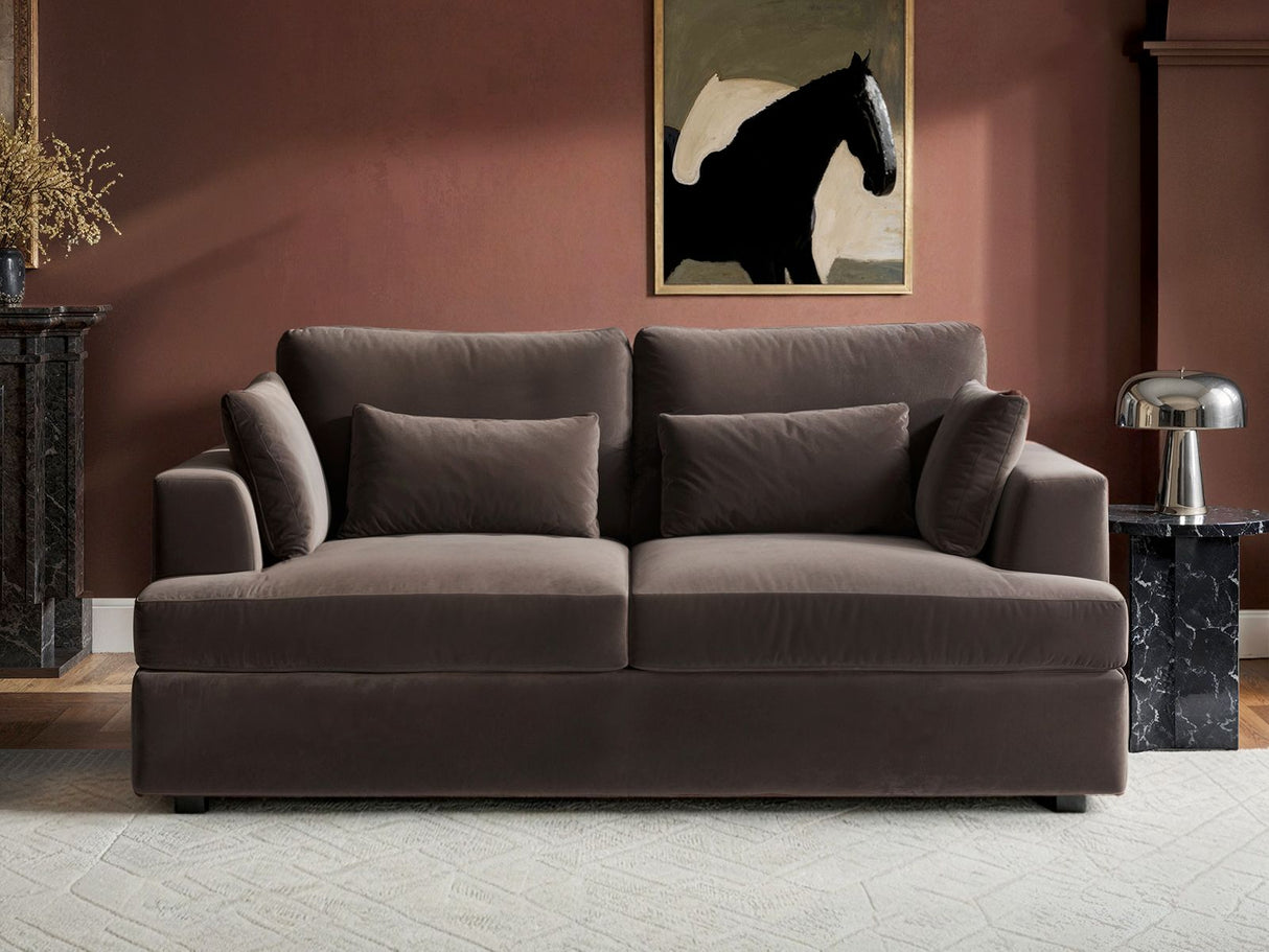 SOLACE+CO Drew 2 Seater Mocha Velvet Sofa