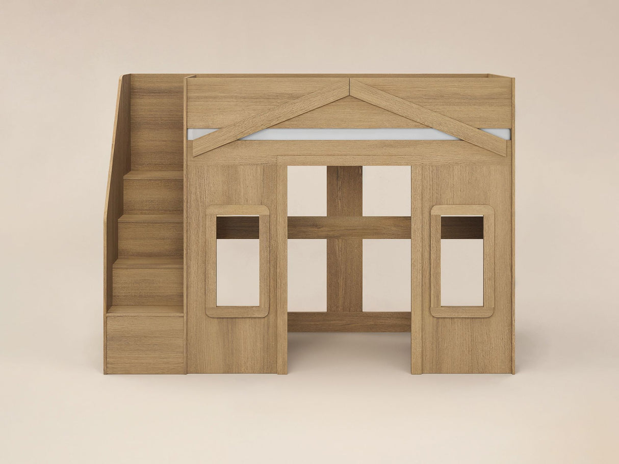 Flair Nixon Playhouse High Sleeper with Storage Oak