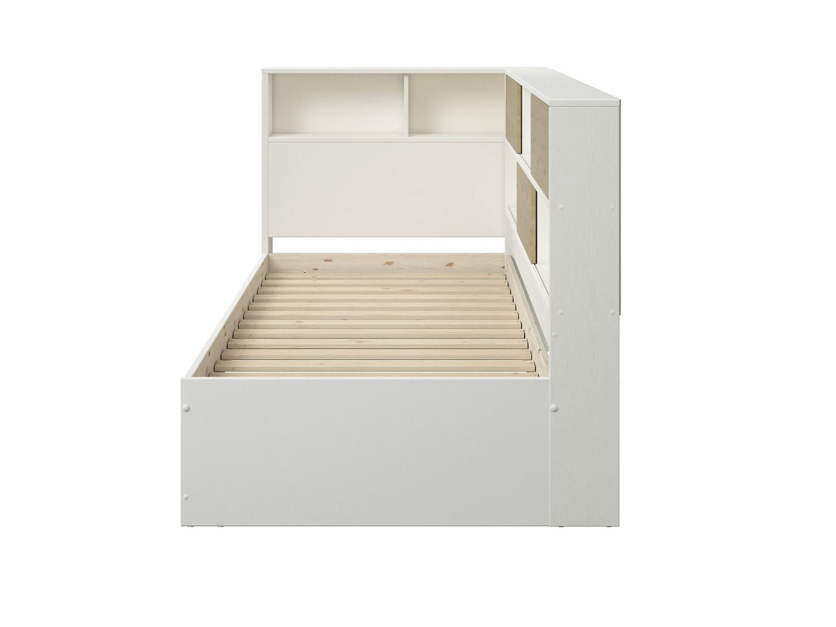 Noomi Jorgi Corner Storage Bed White & Oak (FSC-Certified)