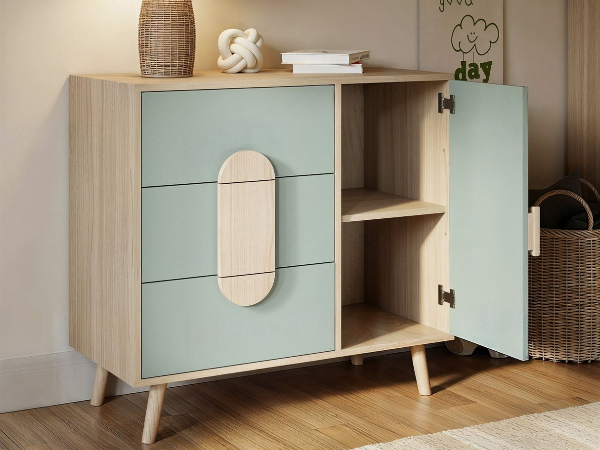 Flair Noah Chest of Drawers Sage Green & Oak