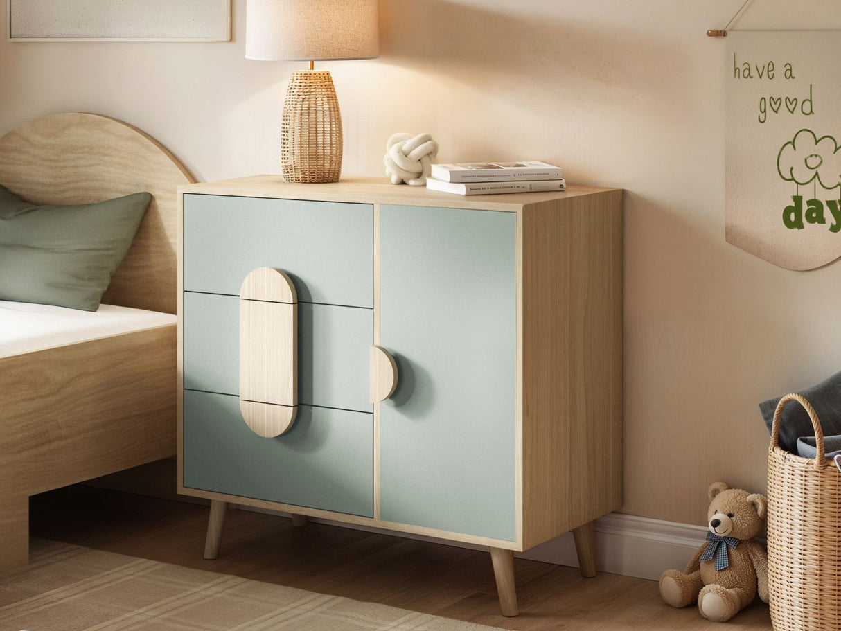 Flair Noah Chest of Drawers Sage Green & Oak