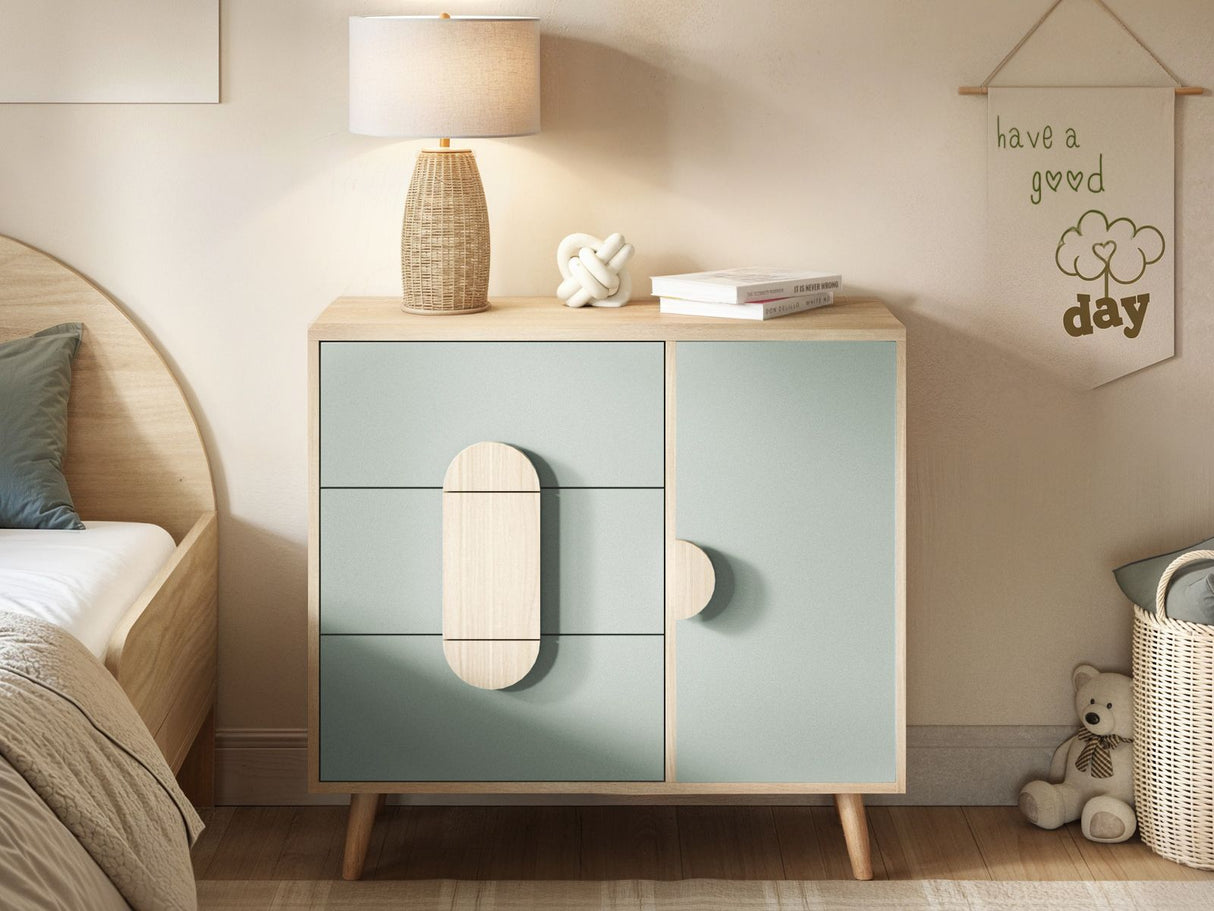 Flair Noah Chest of Drawers Sage Green & Oak