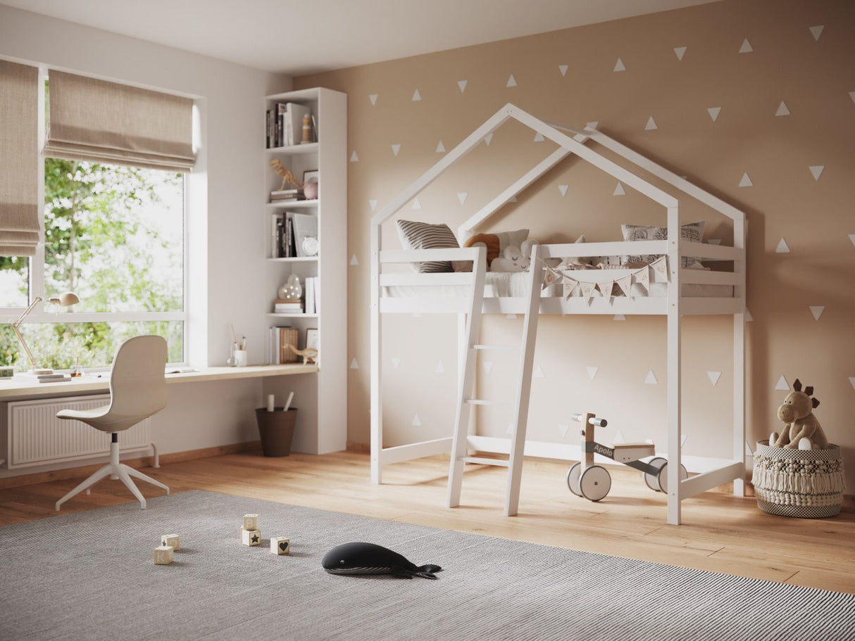 Flair Nook House Mid Sleeper White Wooden