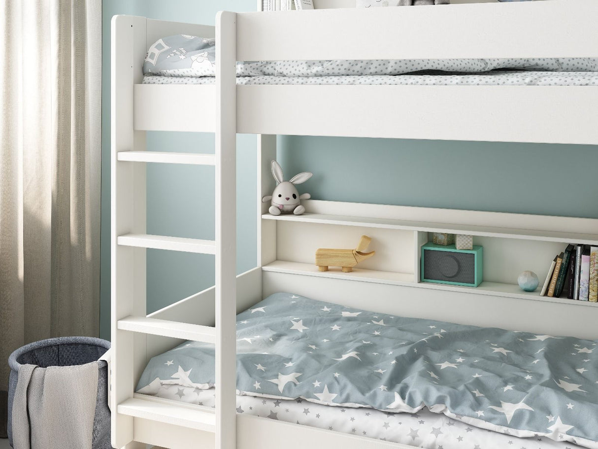 Noomi Bodie Solid Wood Storage Bunk Bed White (FSC-Certified)