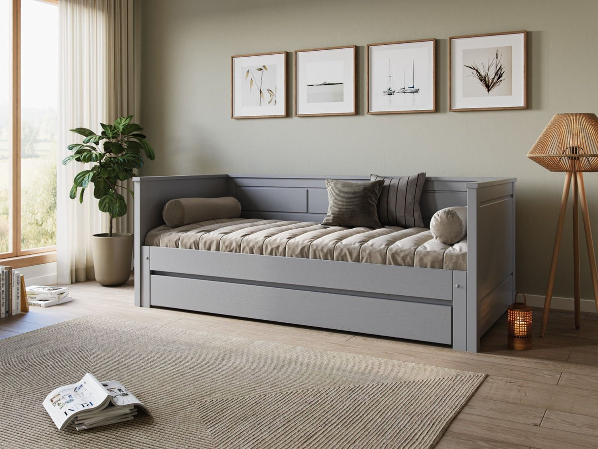 Noomi Erika Guest Bed with Drawer Grey (FSC-Certified)