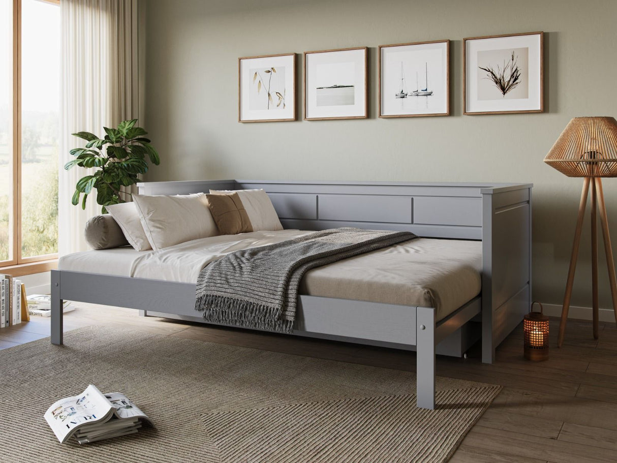 Noomi Erika Guest Bed with Drawer Grey (FSC-Certified)