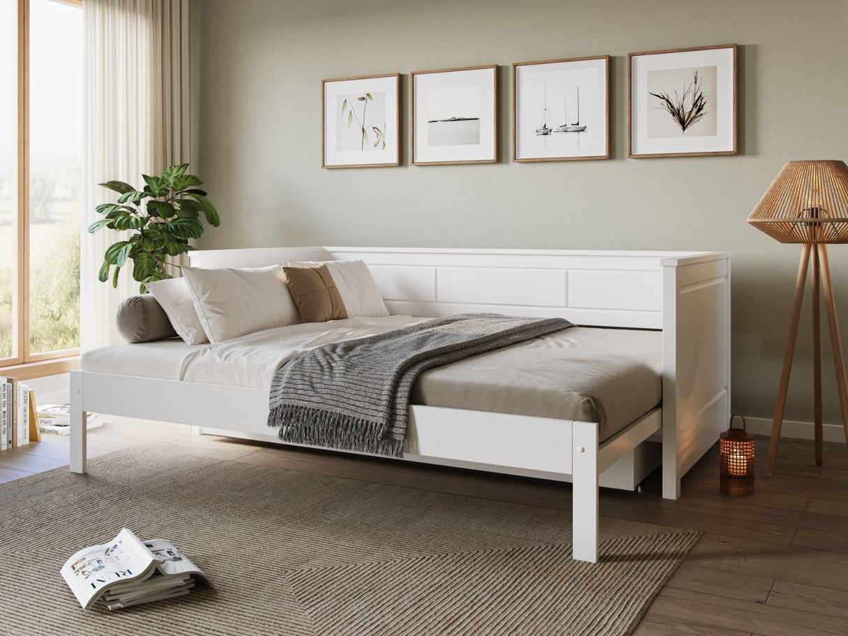 Noomi Erika Guest Bed with Drawer White (FSC-Certified)
