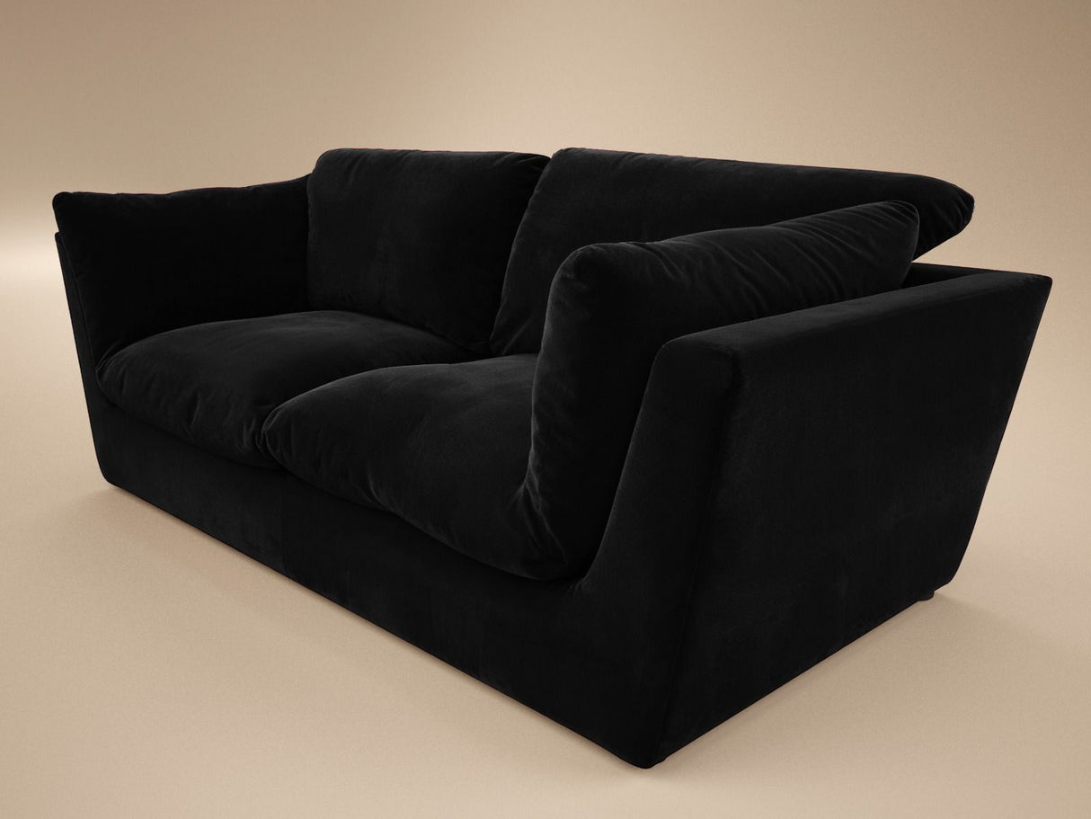 SOLACE+CO Orson 3 Seater Sofa Black Velvet