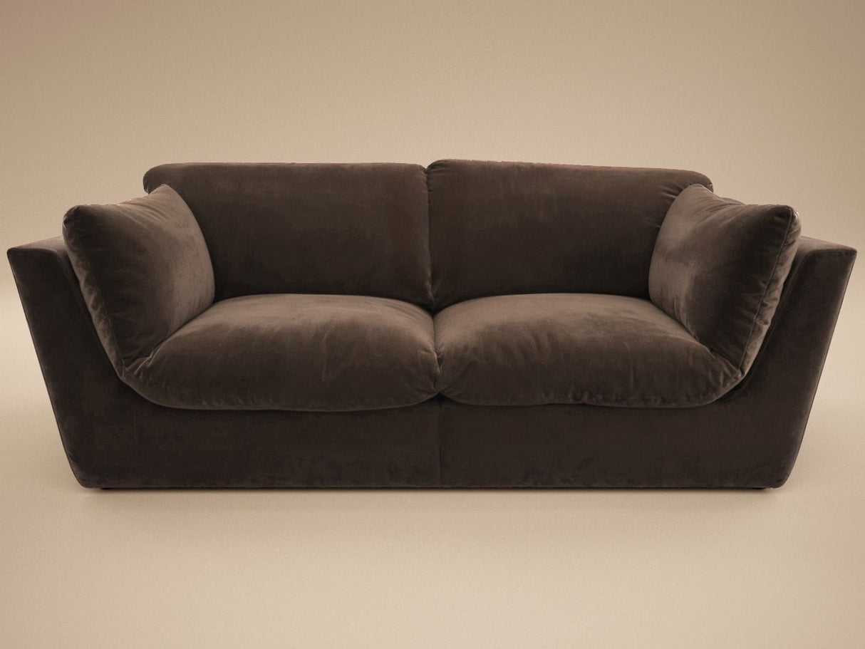 SOLACE+CO Orson 3 Seater Sofa Brown Velvet