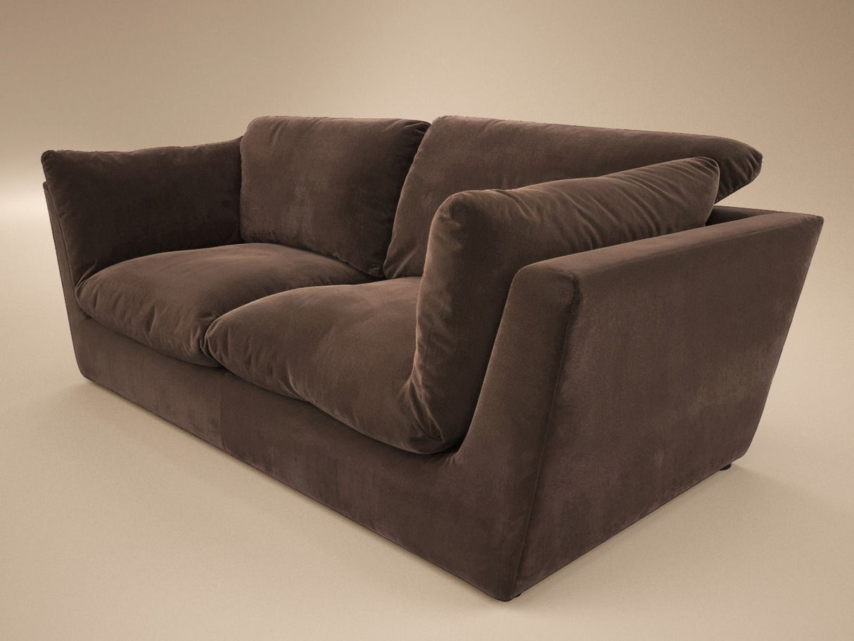 SOLACE+CO Orson 3 Seater Sofa Brown Velvet