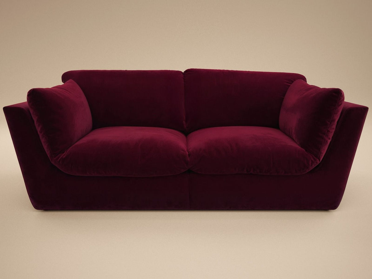SOLACE+CO Orson 3 Seater Sofa Burgundy Velvet