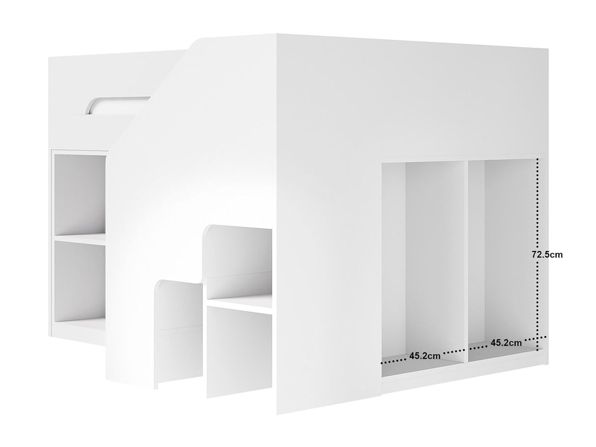 Flair Quinn Staircase Mid Sleeper Bed with Storage White