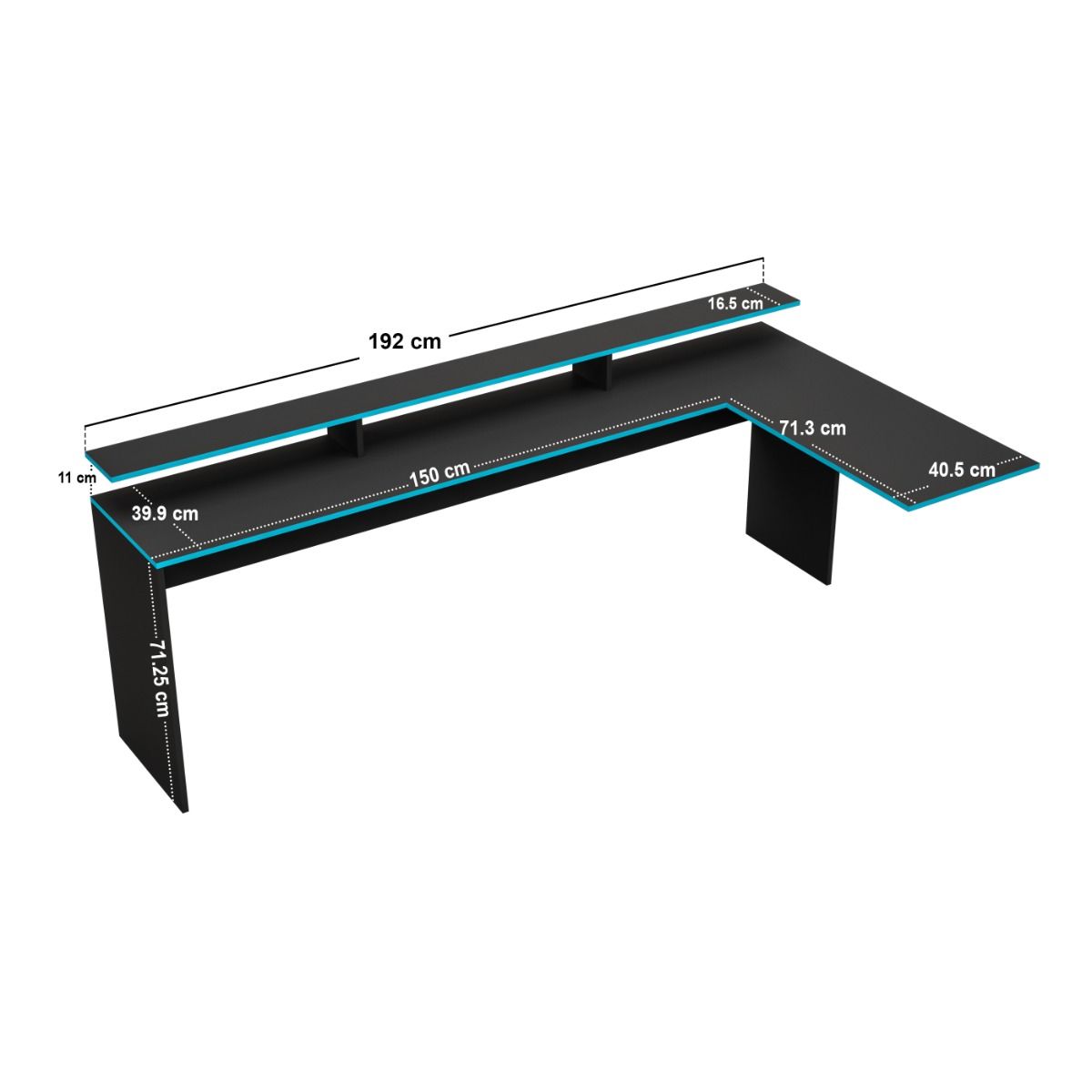 Recoil Ultimate Neon Small Double Gaming High Sleeper Charcoal & Blue