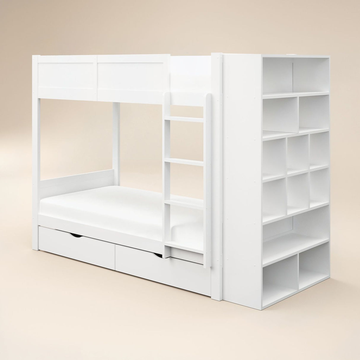 Flair Ruby Wooden Bunk Bed with Storage White
