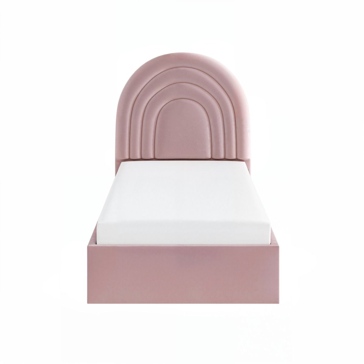 Flair Ava Single Ottoman Bed Pink Velvet