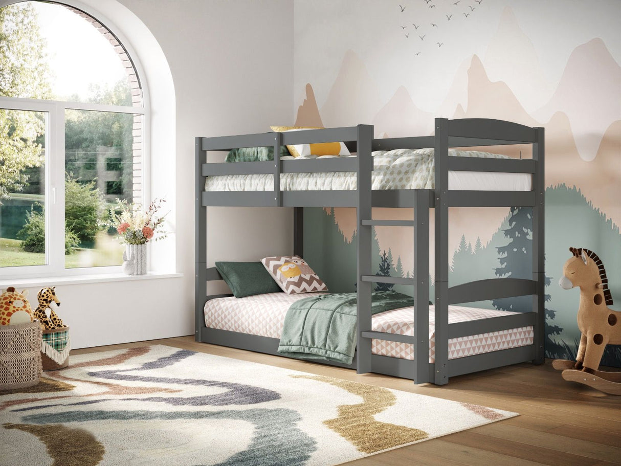 Flair Shasha Low Shorty Wooden Detachable Bunk Bed Grey