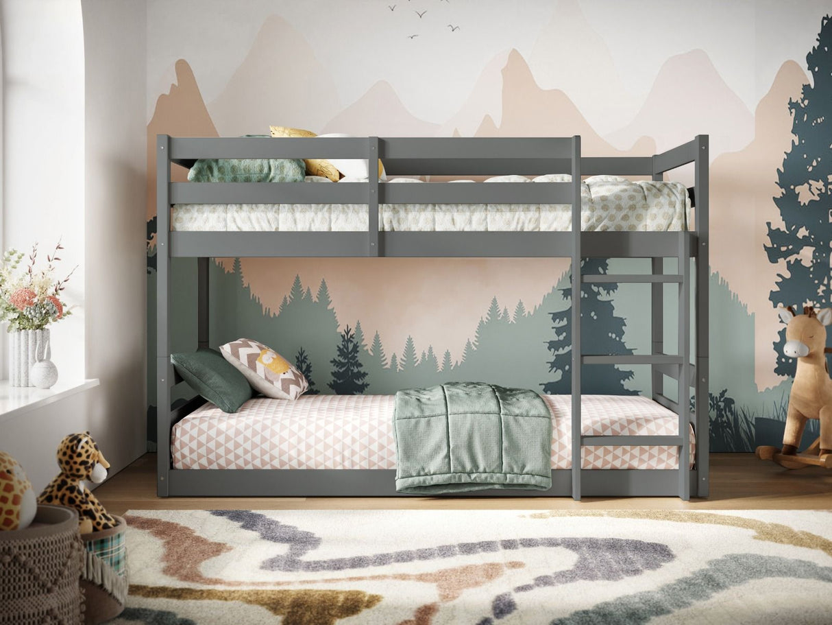 Flair Shasha Low Shorty Wooden Detachable Bunk Bed Grey