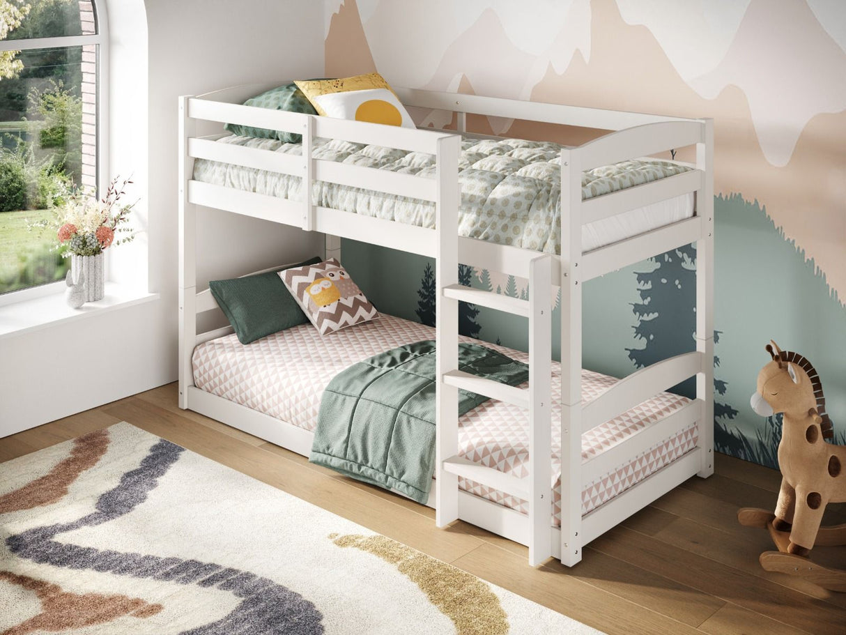 Flair Shasha Low Shorty Wooden Detachable Bunk Bed White