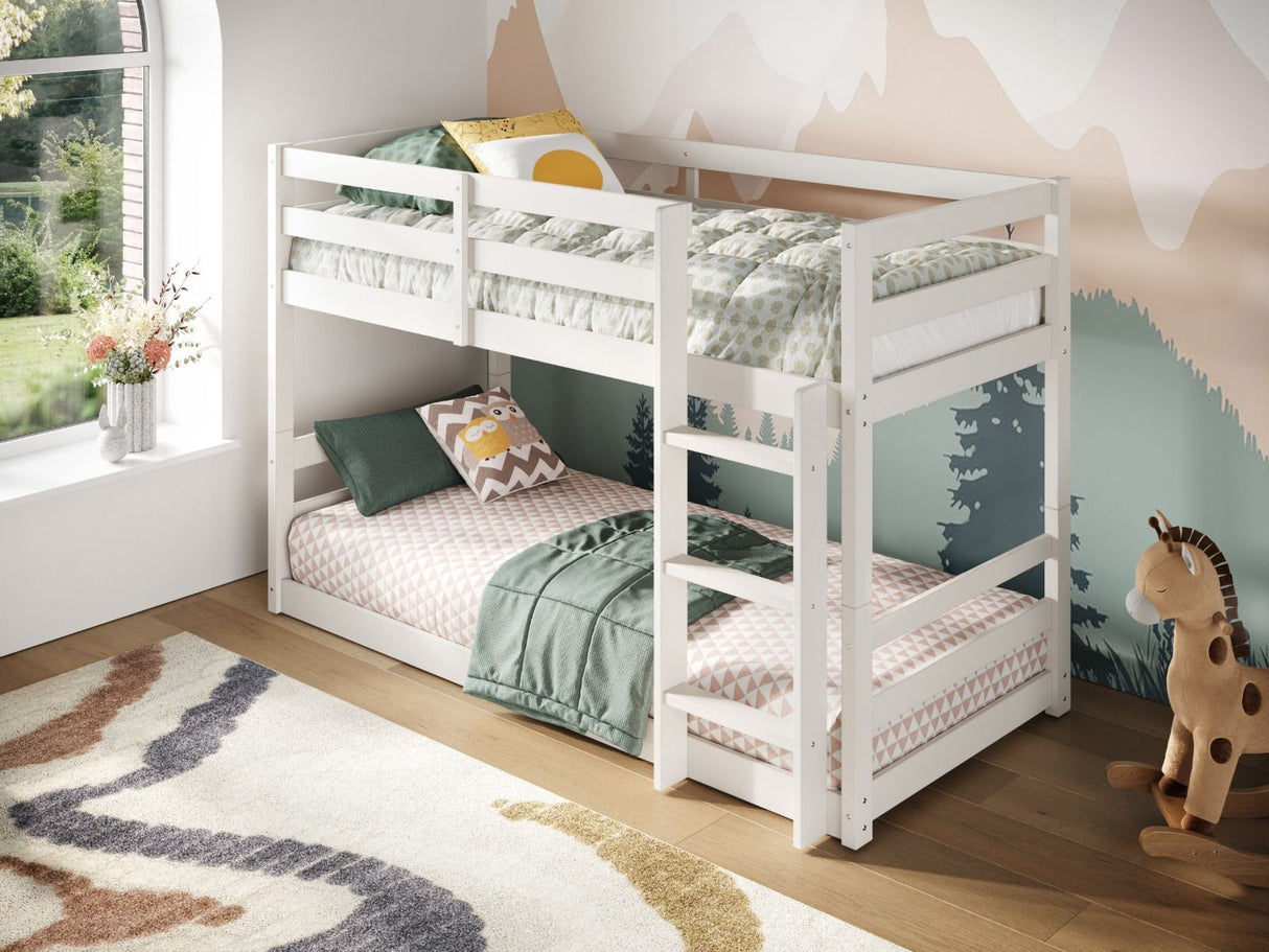 Flair Shasha Low Shorty Wooden Detachable Bunk Bed White