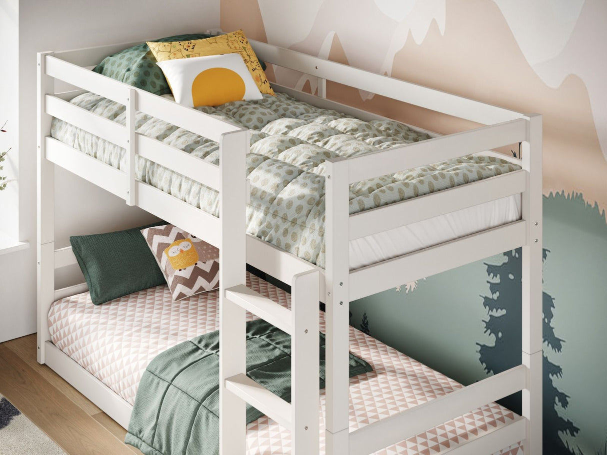 Flair Shasha Low Shorty Wooden Detachable Bunk Bed White