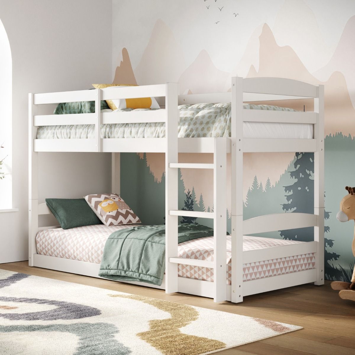 Flair Shasha Low Shorty Wooden Detachable Bunk Bed White