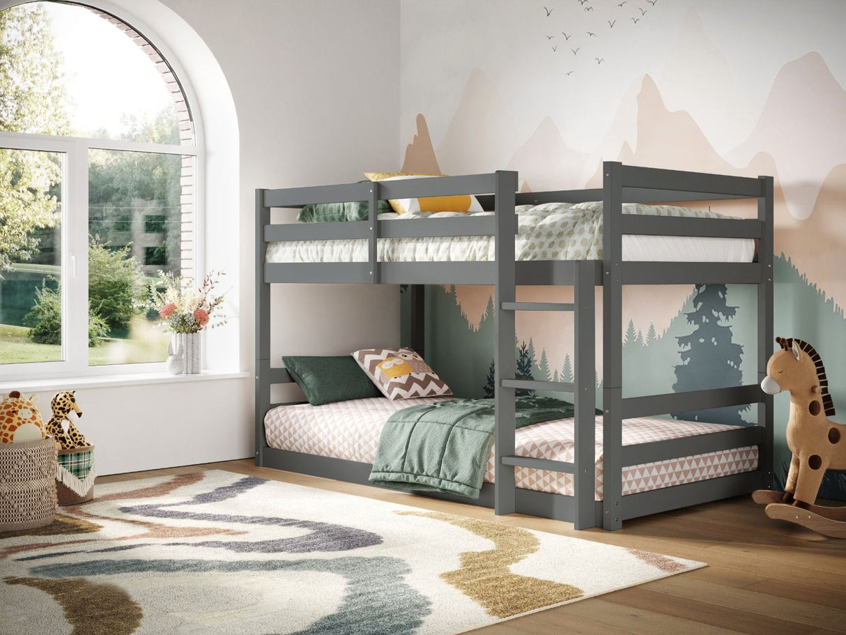 Flair Shasha Low Wooden Detachable Bunk Bed Grey