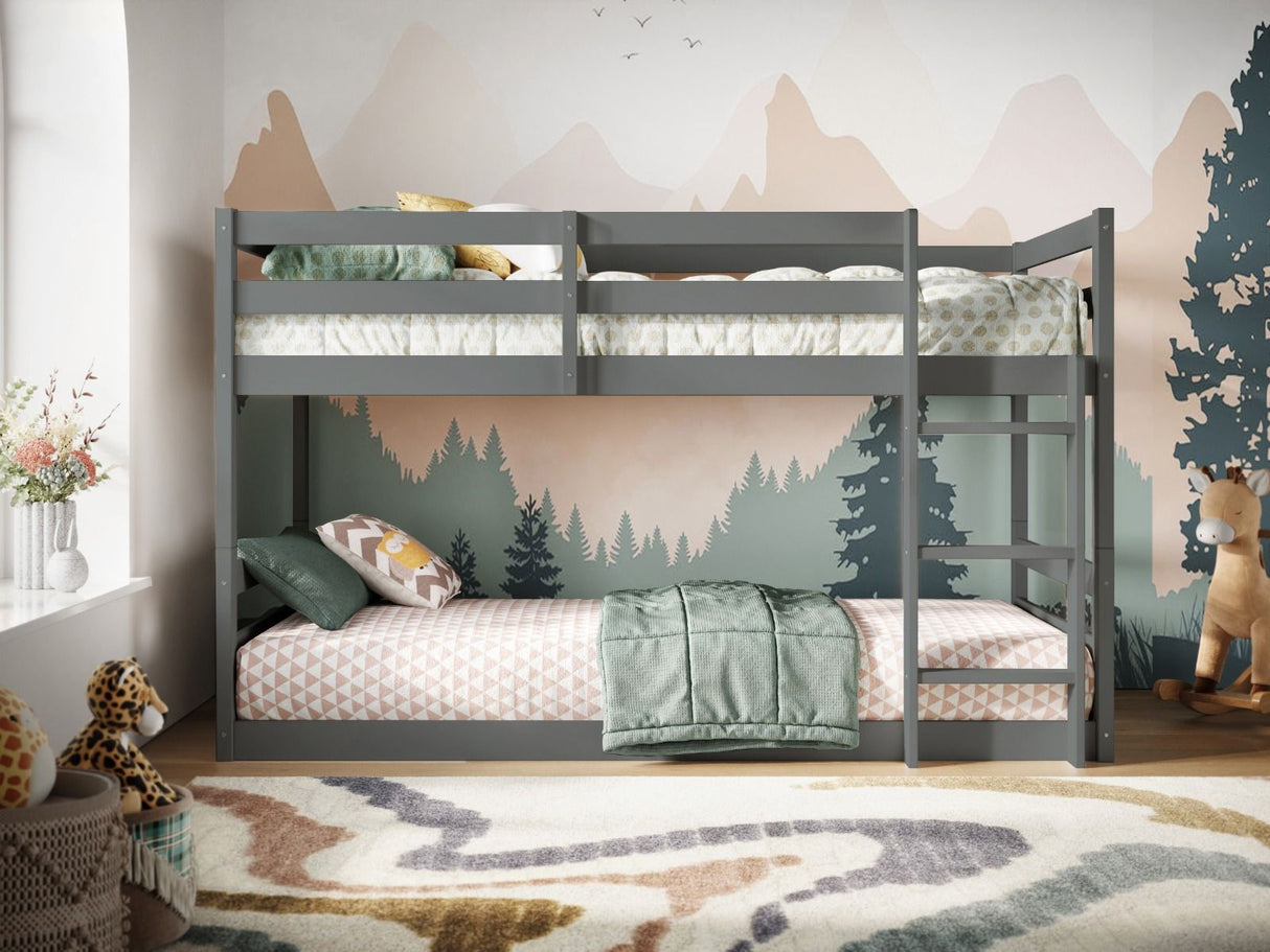 Flair Shasha Low Wooden Detachable Bunk Bed Grey