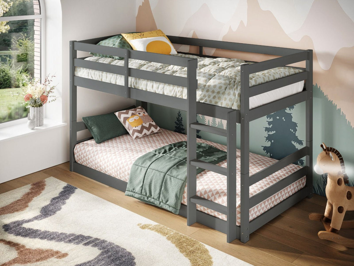 Flair Shasha Low Wooden Detachable Bunk Bed Grey